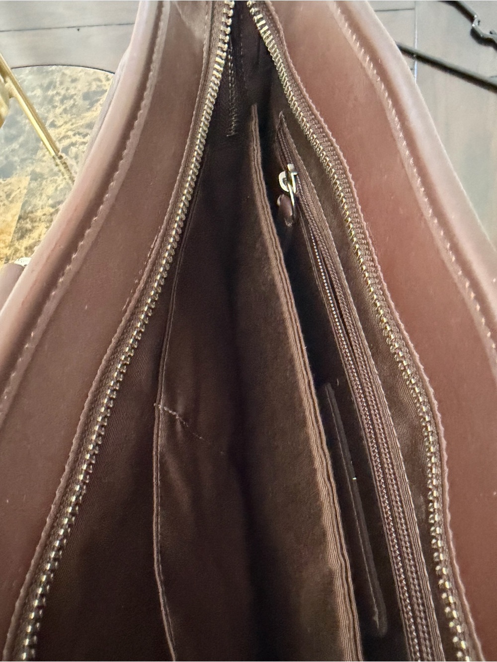 Coach Brown Leather Two-Handle Briefcase with Luggage Tag - Picture 4 of 6